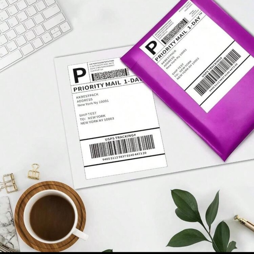 Direct Thermal Shipping Labels for Zebra & Rollo Printers, Fanfold 500 PCS 4x6” - Picture 8 of 16